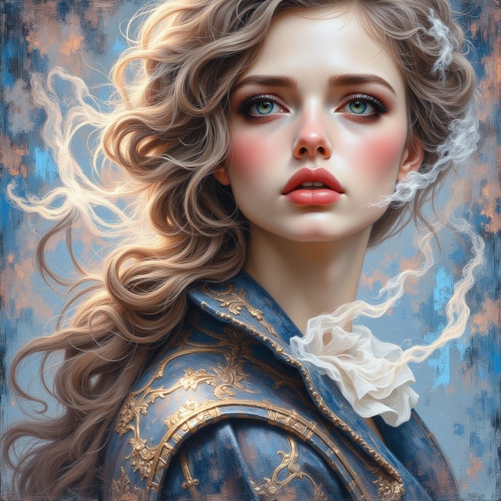 Ethereal Dreamscape in Foggy Folk Style