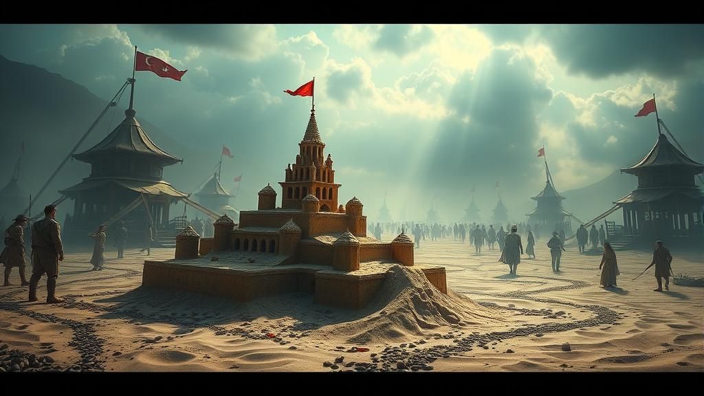 Detailed Sandcastle Scene as Digital Matte Painting