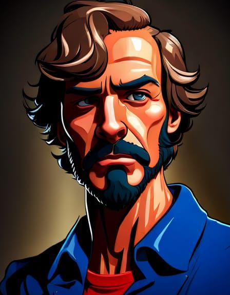 Shaggy and Scooby Gangster Portrait in Mucha Style