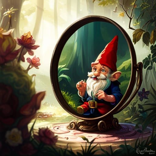 Garden Gnome in Candyland: A Digital Illustration