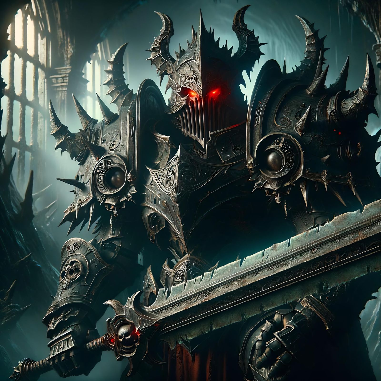 Imposing Dread Guard in Blackened Armor