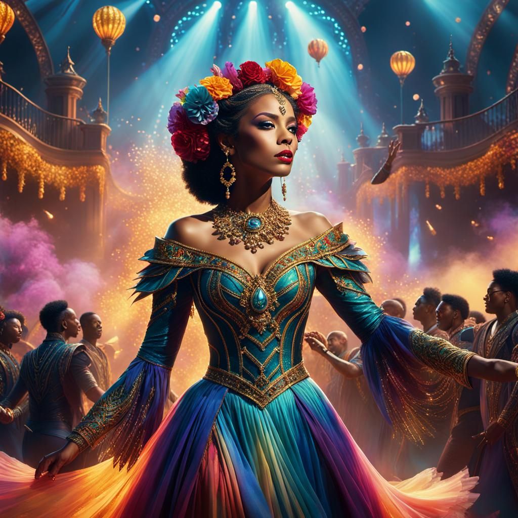 Fantasy Singer on Stage in Splash Art