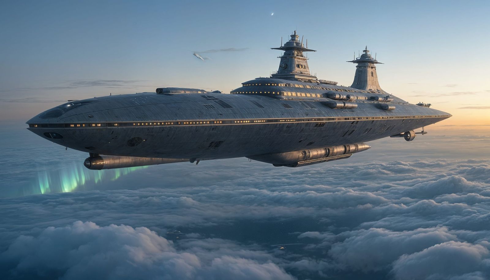 retro-futuristic starship