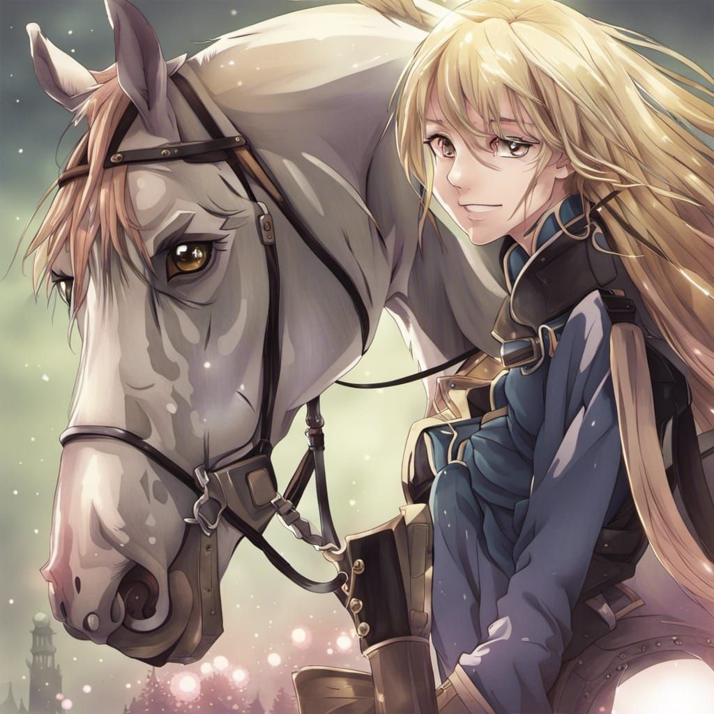 Anime Style Horse in Japanese Manga Art