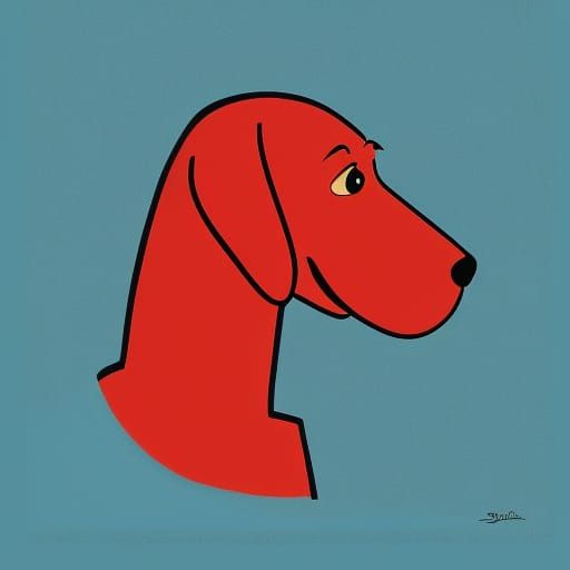Clifford the Big Red Dog in Pop Art Style