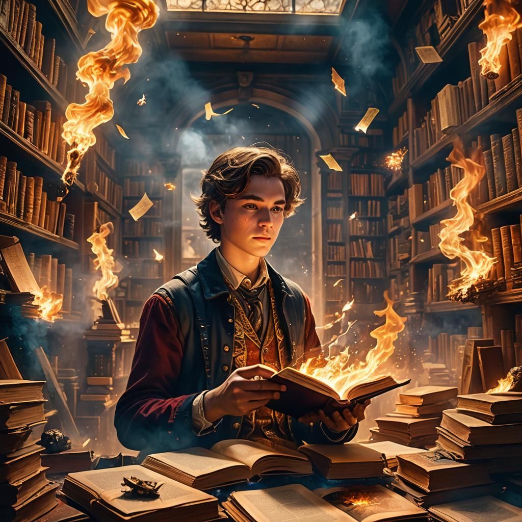 Visionary Digital Portrait of Youth Reaching for Stars