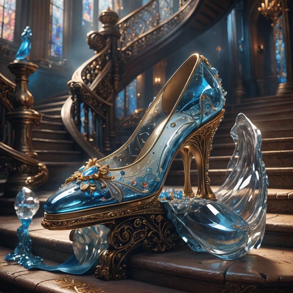Cinderella's Glass Slipper: Detailed Matte Painting