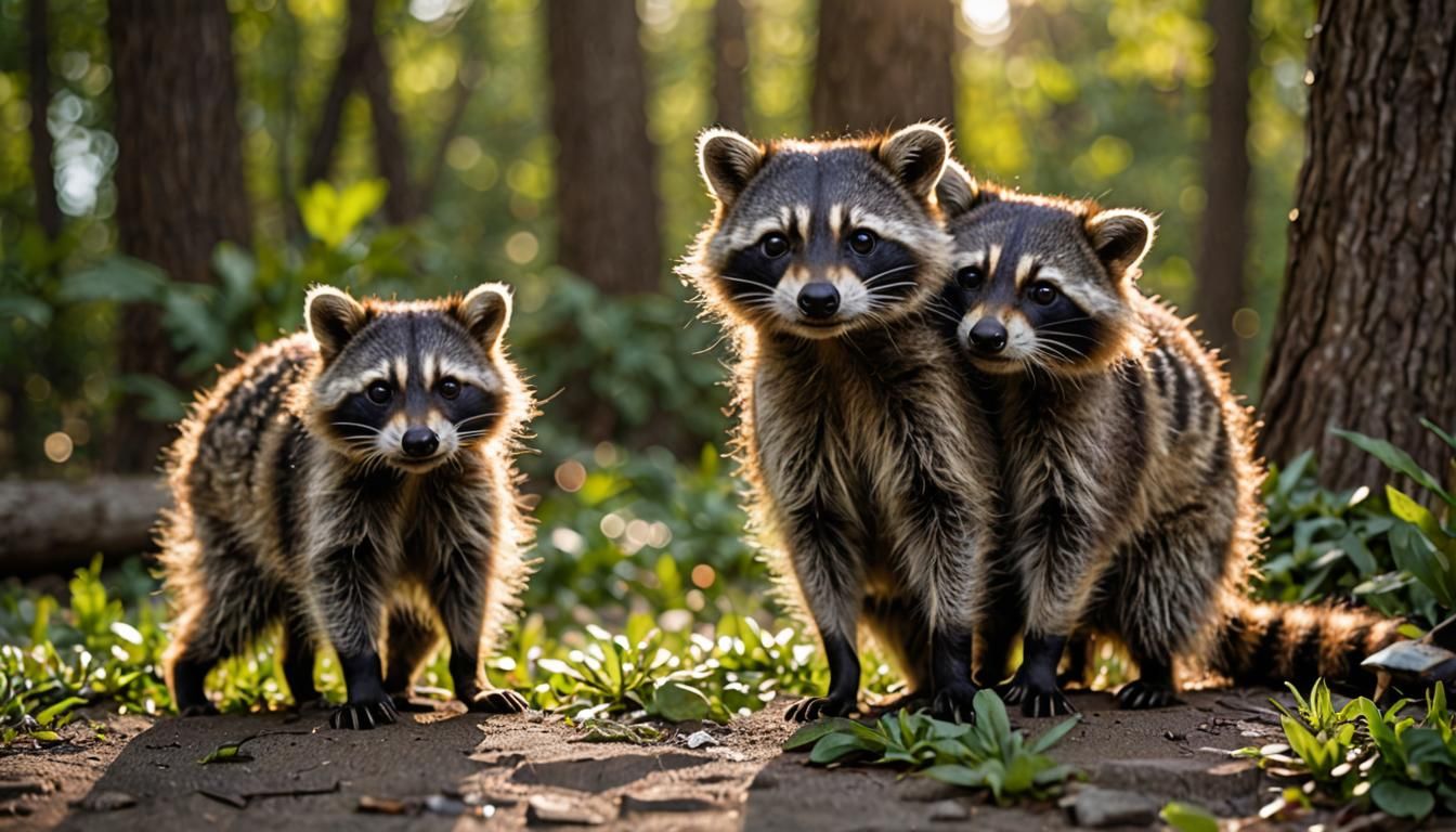 Raccoons in Natural Light: Professional Photography