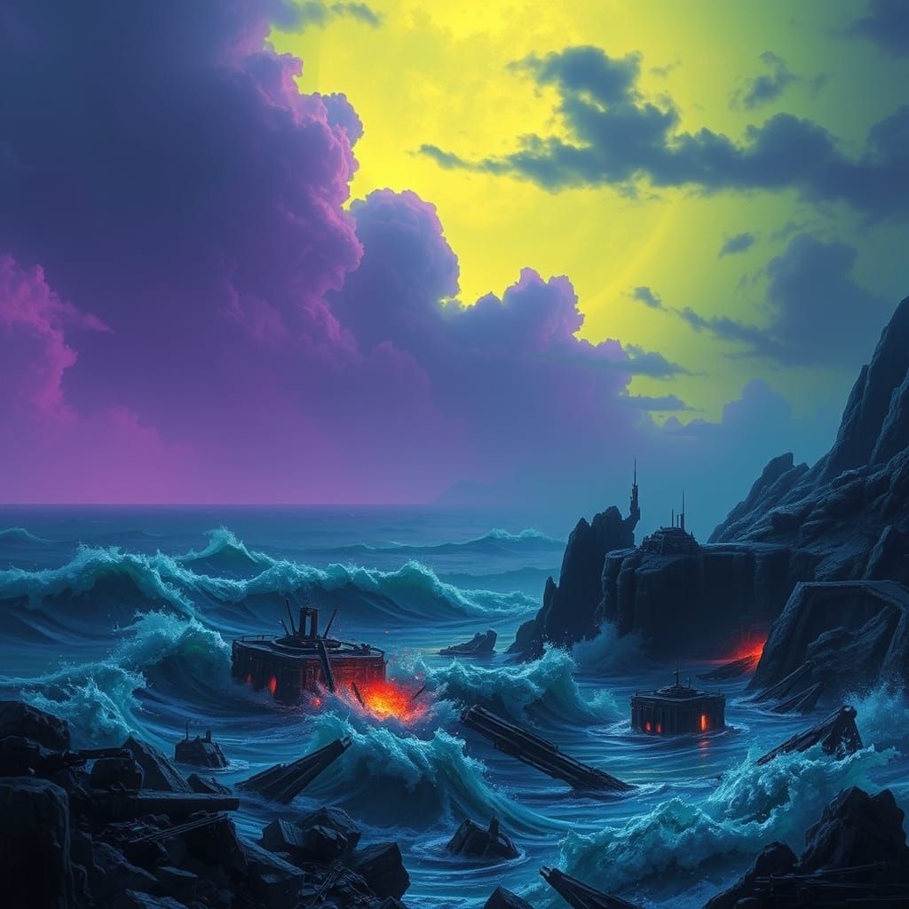 Toxic Ocean World in Grim Darkness of Warhammer 40K