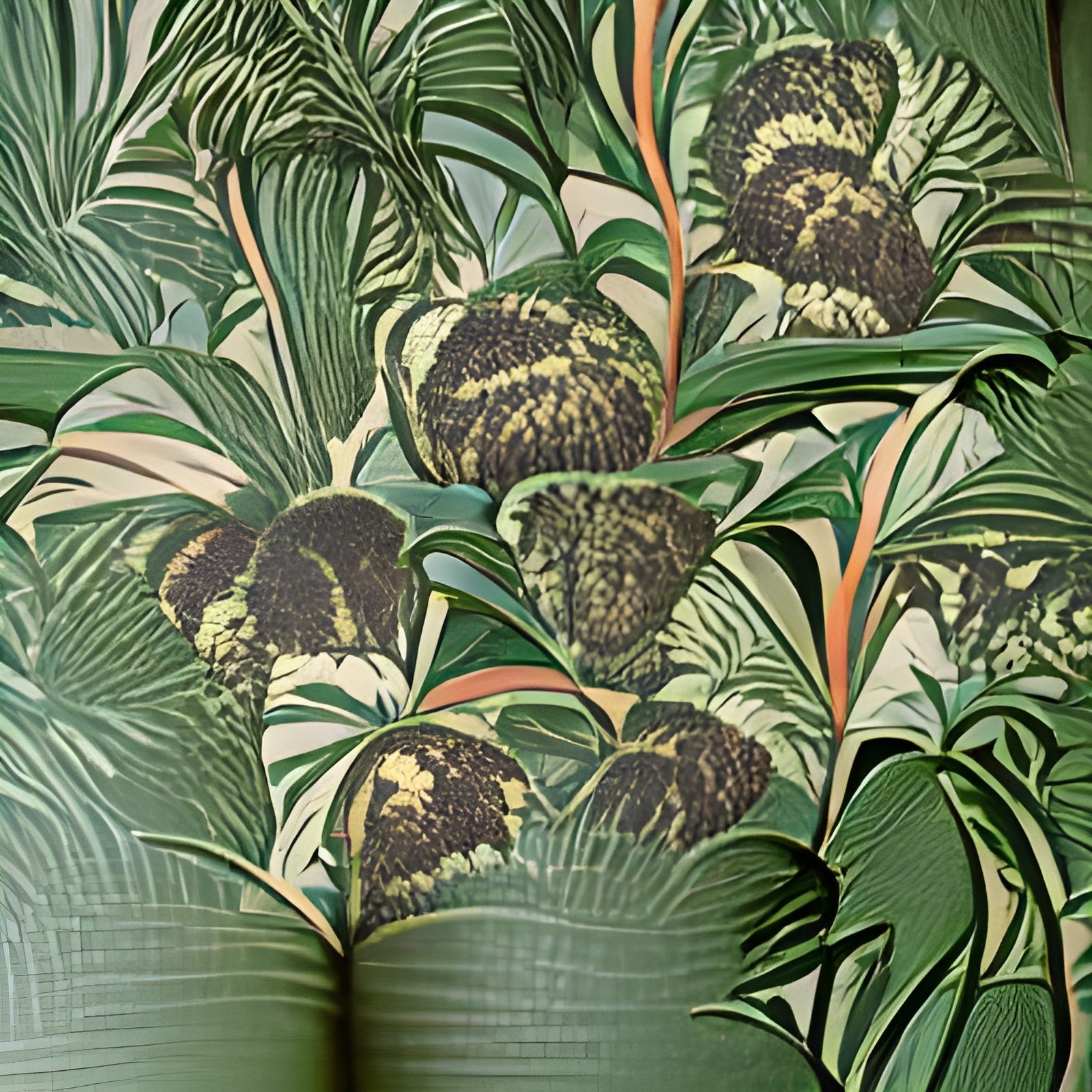 William Morris Inspired Tropical Plant Pattern