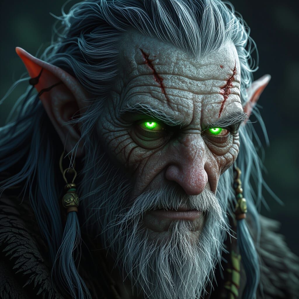 Elderly Fetchling Animist in Fantasy Concept Art Style
