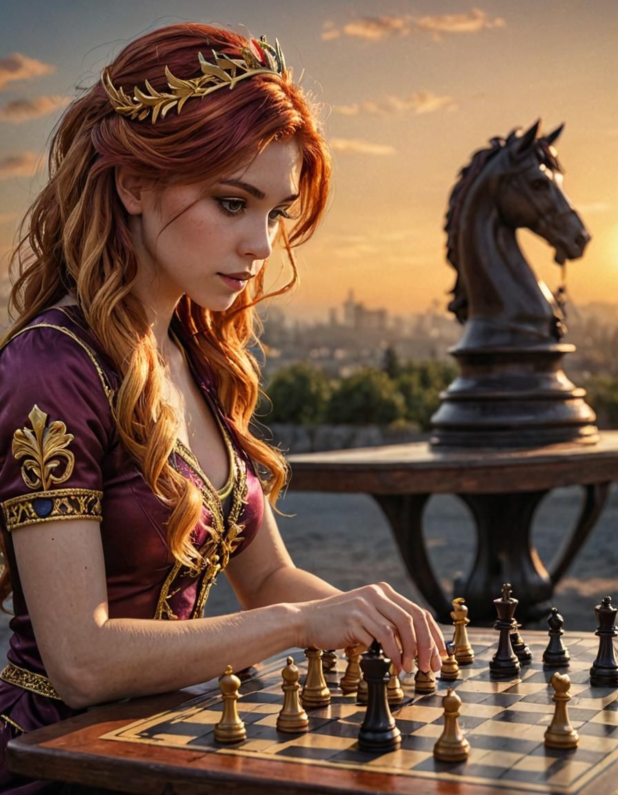 Sunset Shimmer Plays Chess in Hyperrealistic Detail