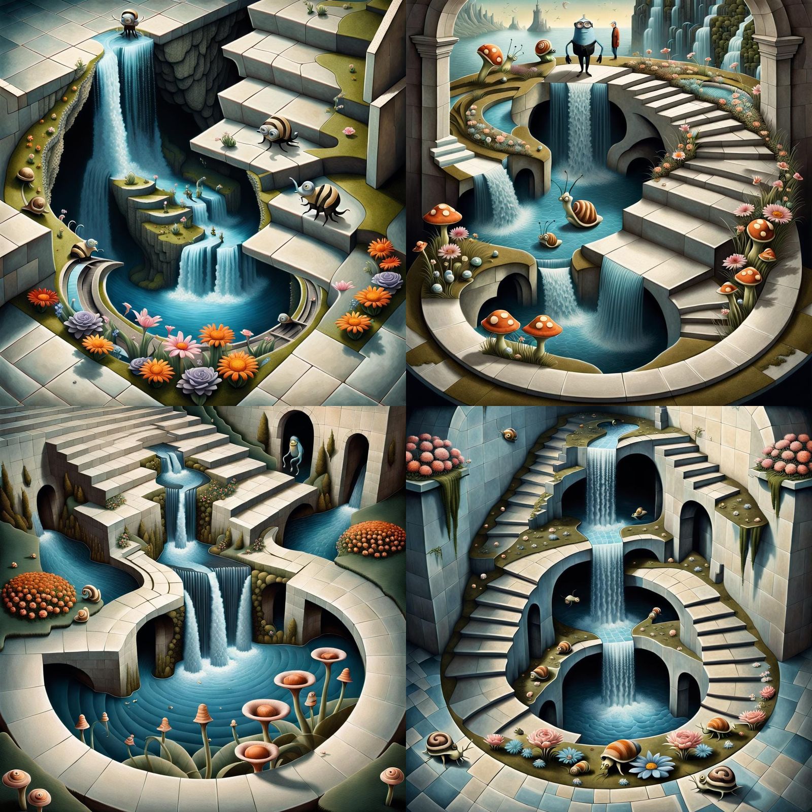 Surreal Distortion: An Isometric Illusion with Snails