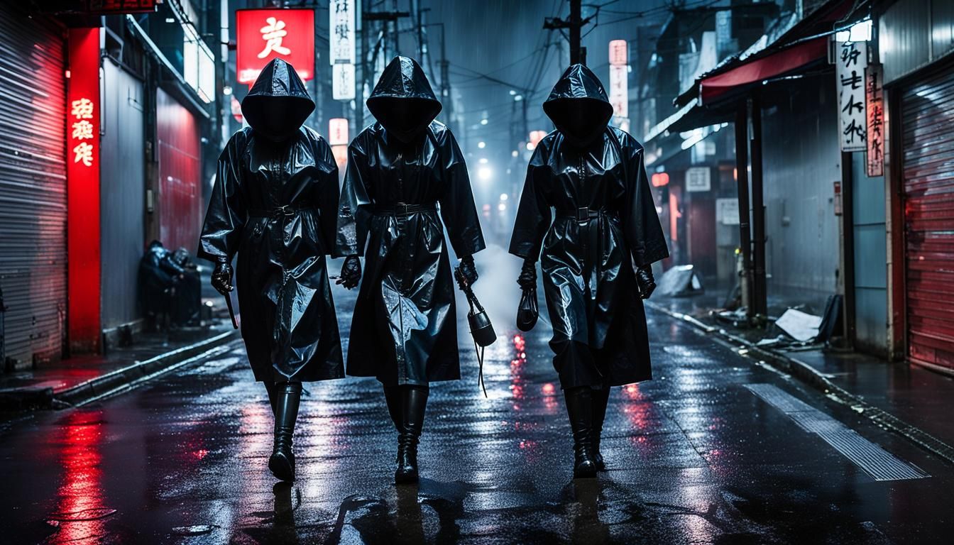 Cyberpunk Alley Fight in the Rain