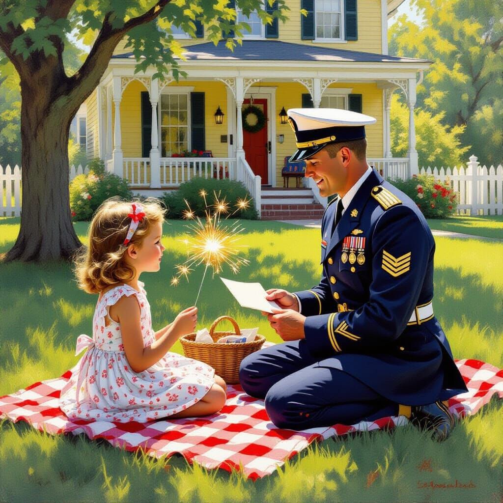 Heartbreak Arrives: July 4th Picnic in Oil Paint