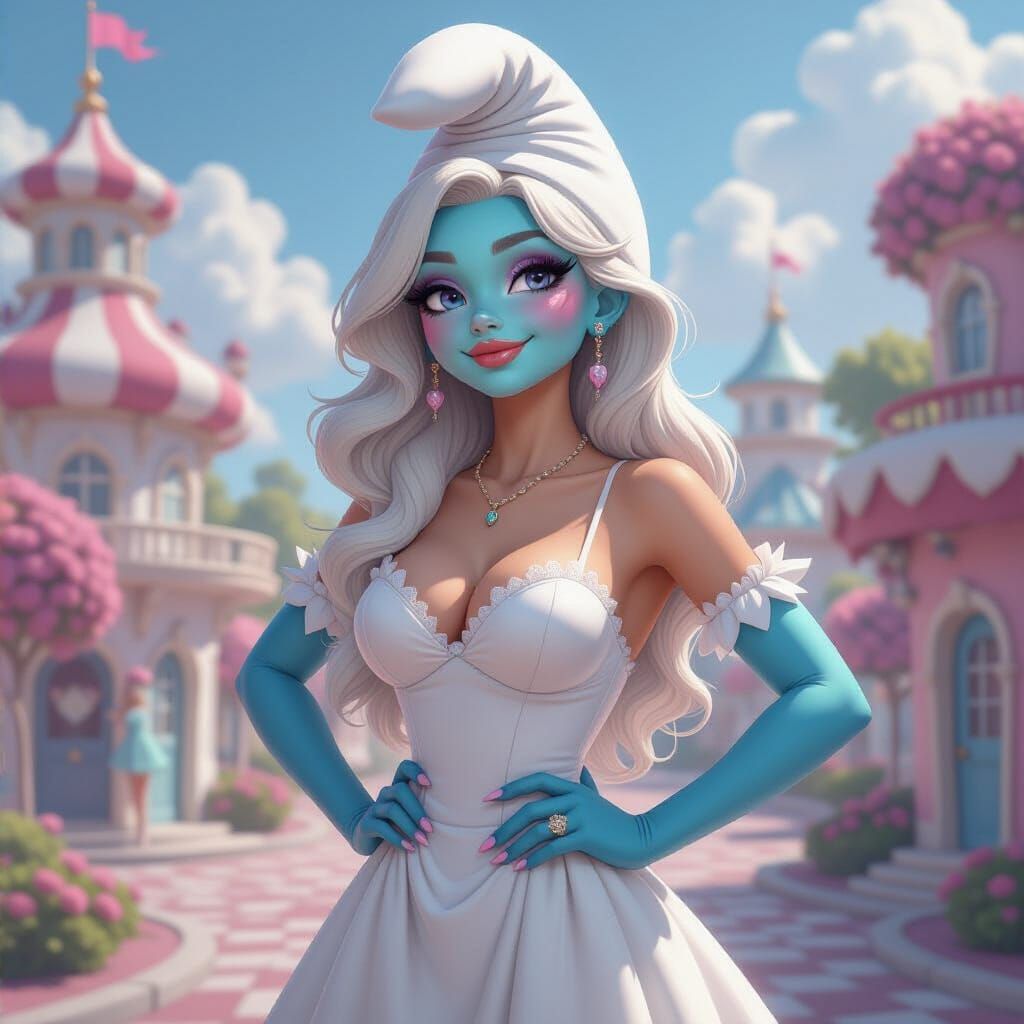 Goth Smurf Woman Hybrid in Candyland Style