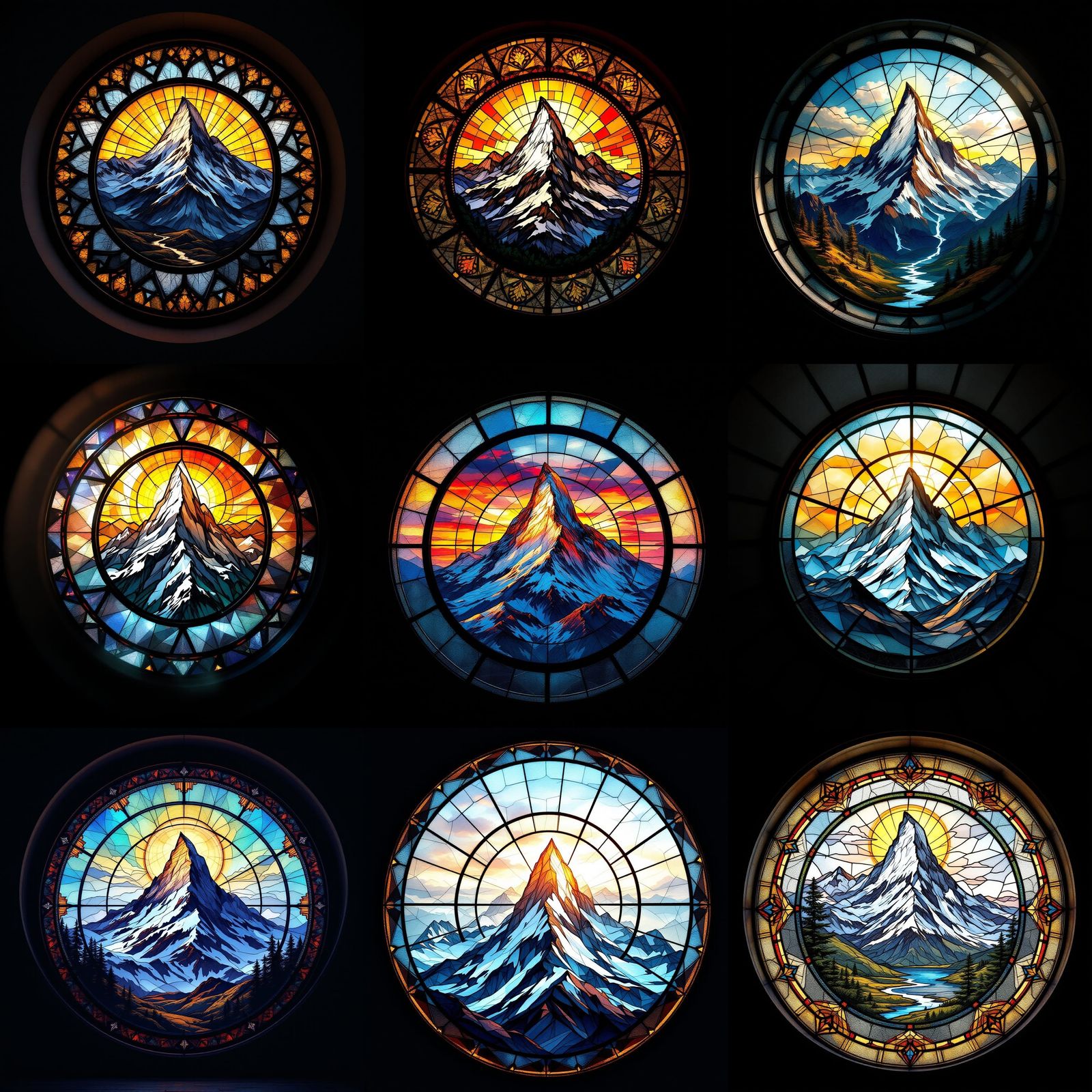 Stained Matterhorn Mountain in Cinematic Glass