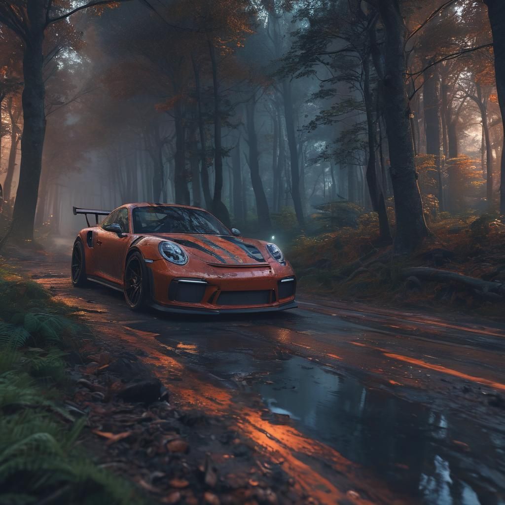 Porsche 911 GT3 RS in Mystical Forest