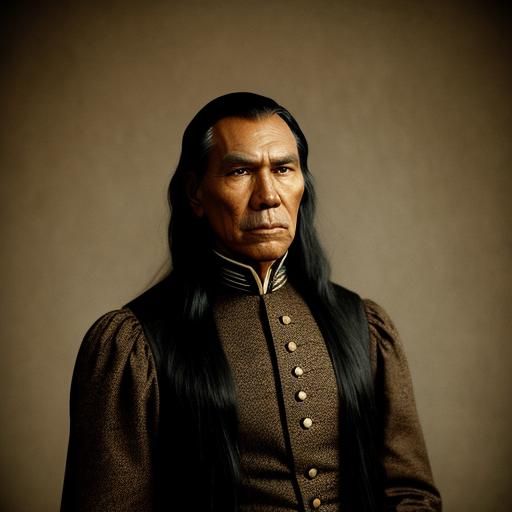 Cinematic Portrait of Young Wes Studi in Victorian Era