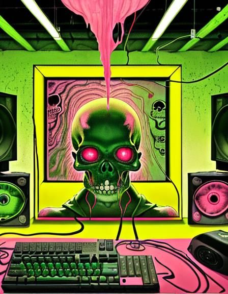 Frog from hell in front of computer part two