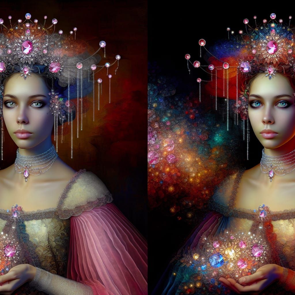 Royal Woman Portrait in Detailed Fantasy Art Style