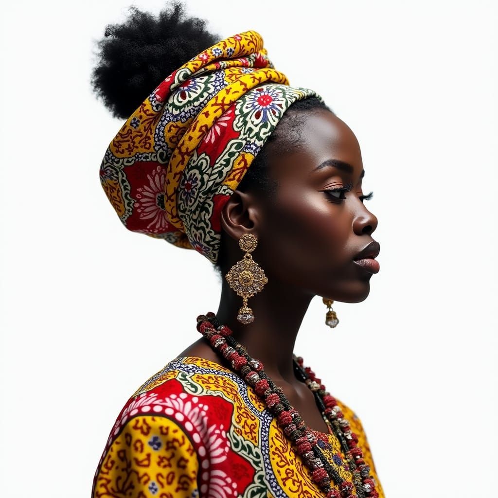 Ethereal Lady of the African Crucifix Tribe in Traditional S...