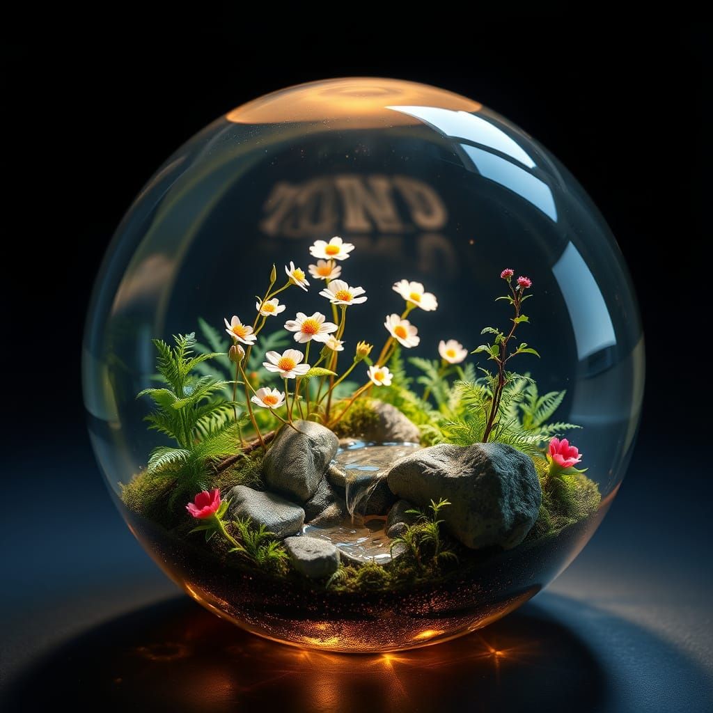 Luminous Glass Ball Enchanting Miniature Landscape