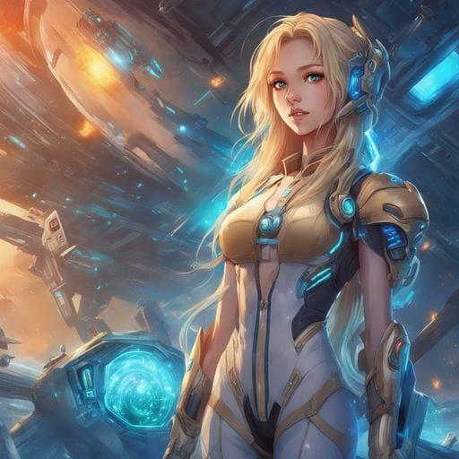 Bioluminescent Alien Woman Emerges from Spaceship