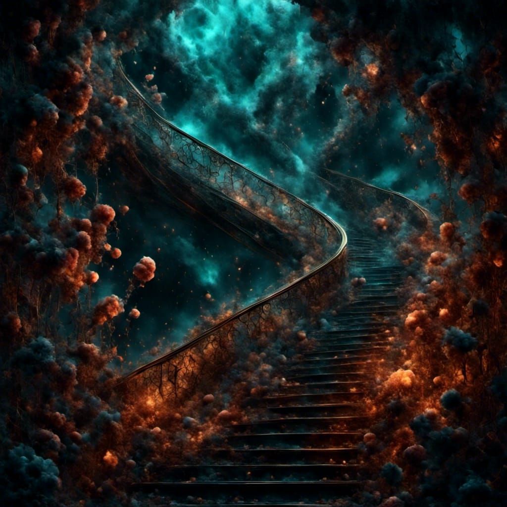 Surreal Stairway to Heaven in Dreamlike Style