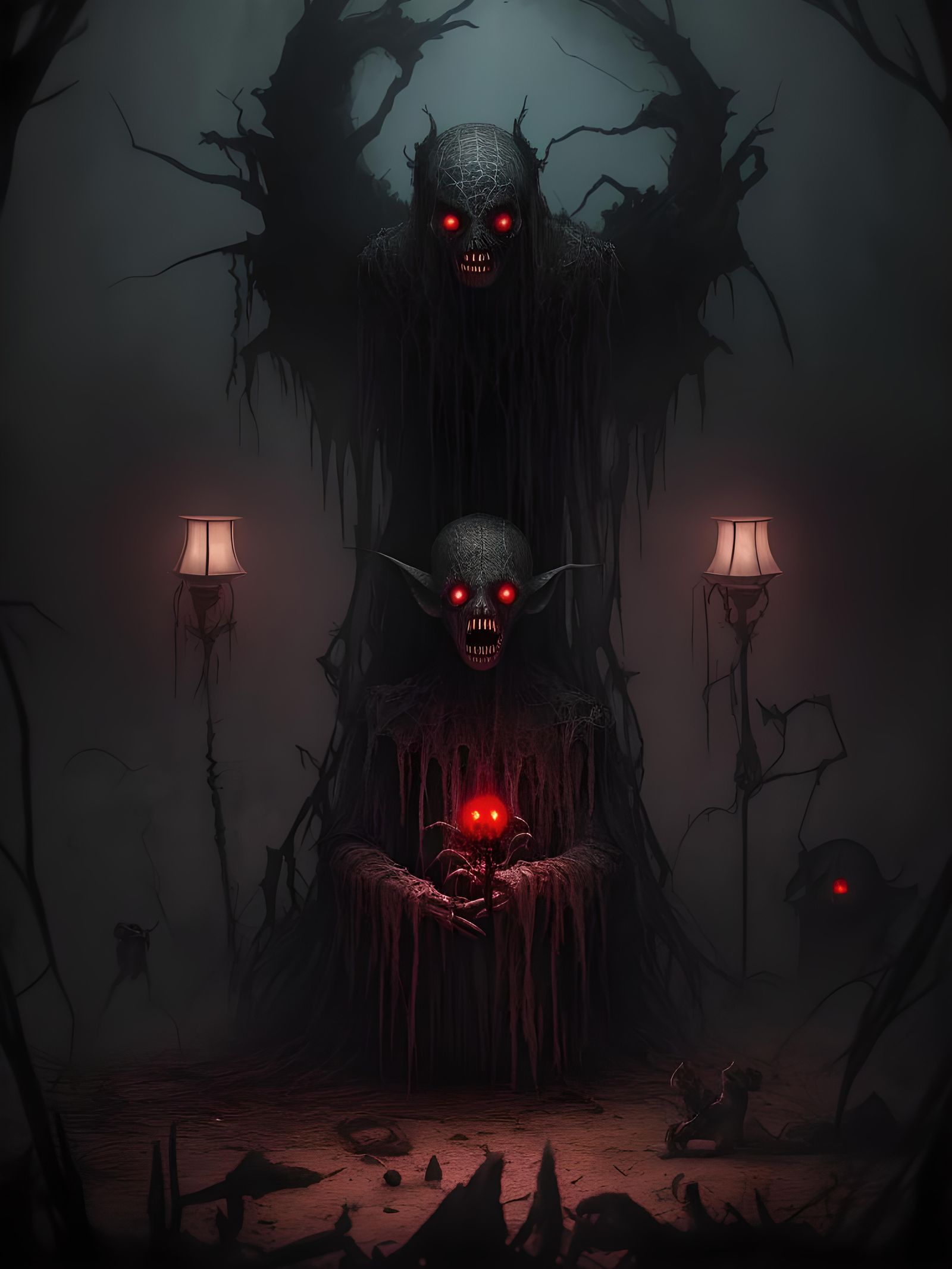 3D Horror Scene: Child's Nightmares Manifest