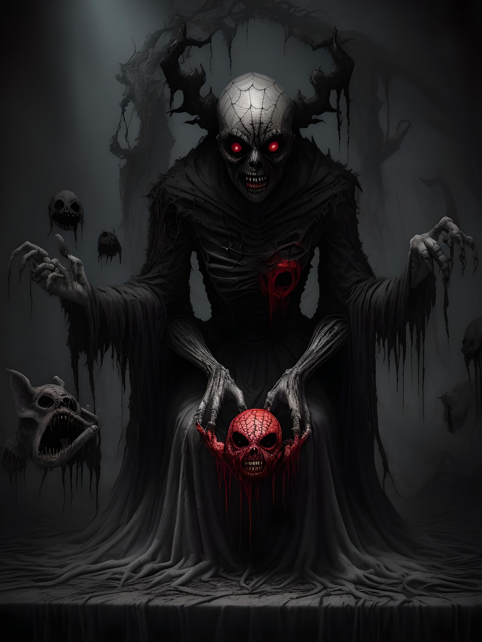 Nightmarish 3D Horror Scene of Childhood Fears