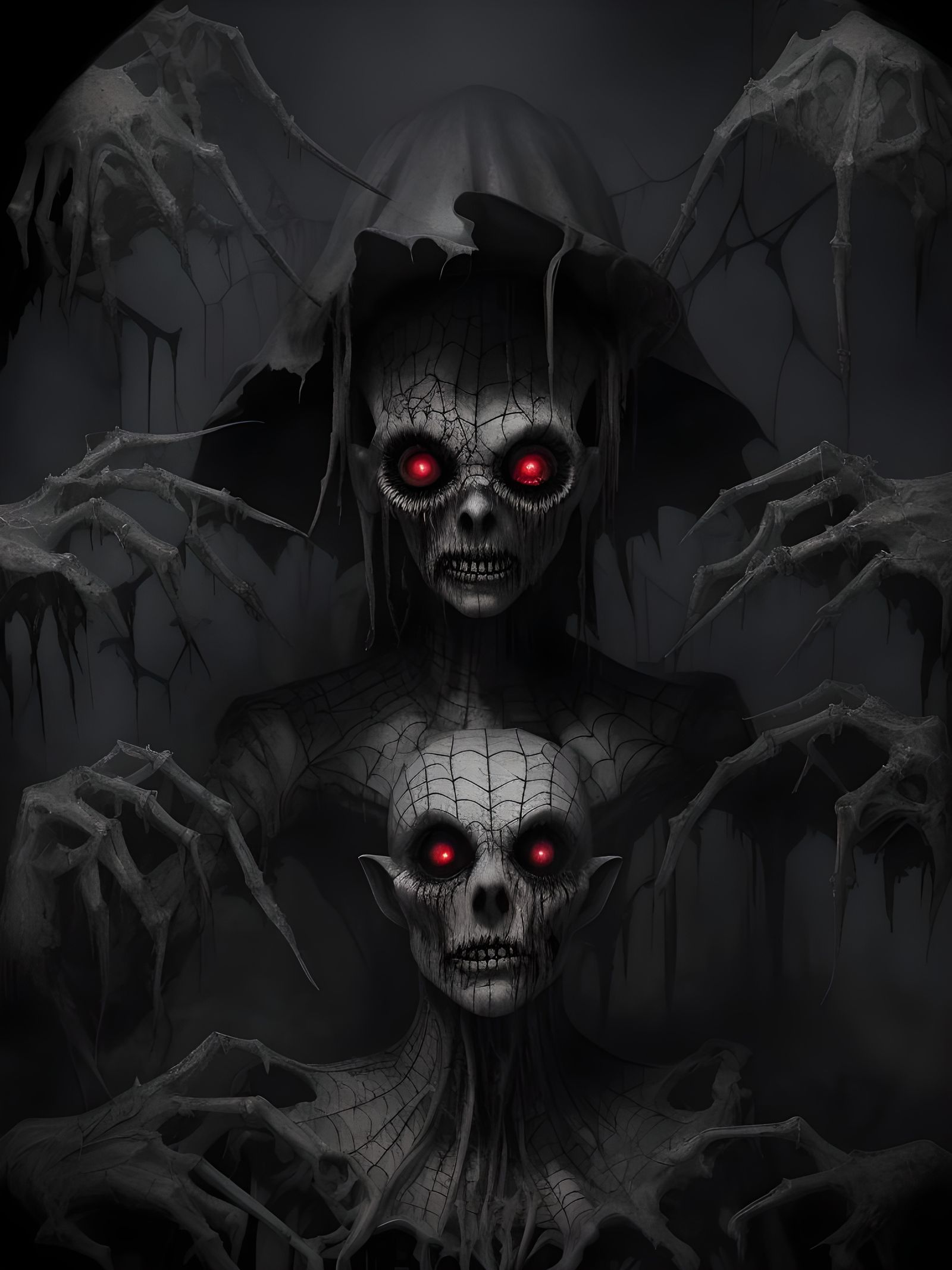 3D Horror Image: Child's Nightmares Manifest