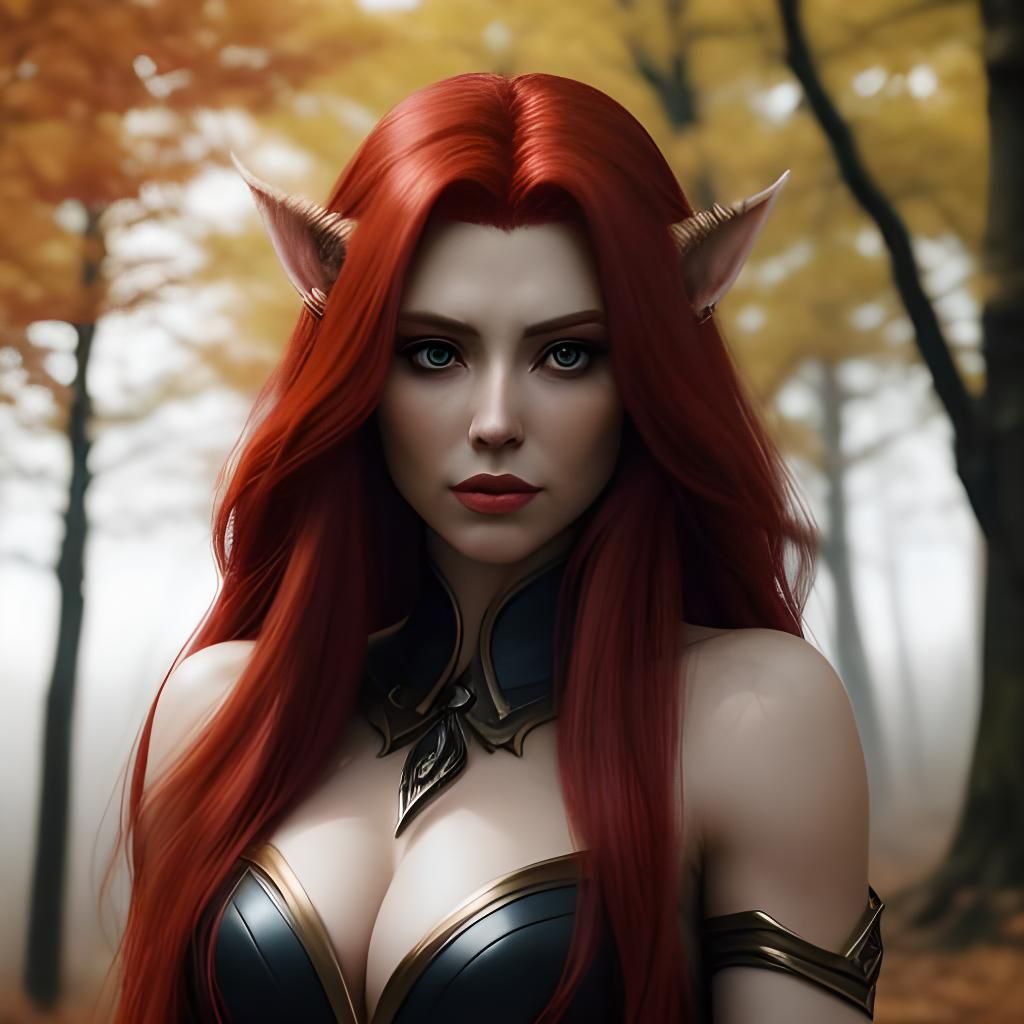 Blood Elf Woman in Autumn Forest