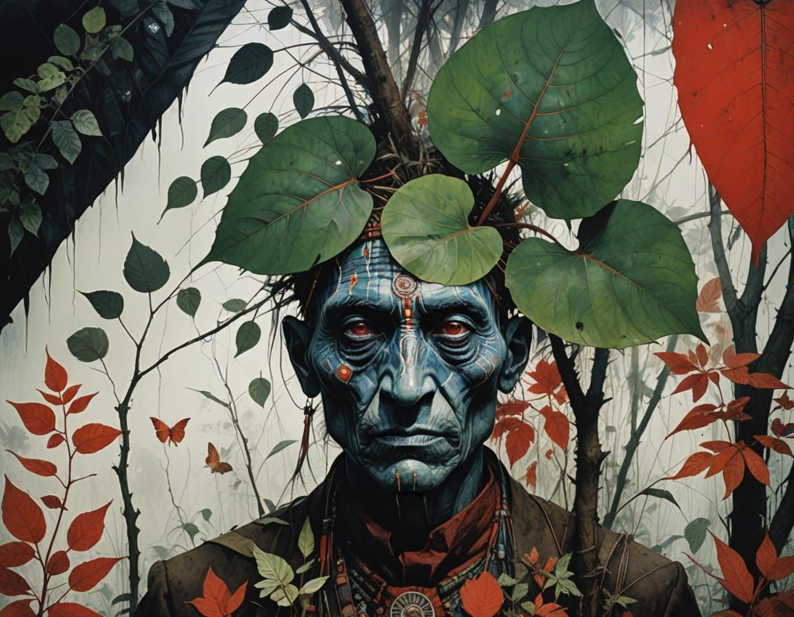 Surreal Shaman Revealed in Jungle Landscape