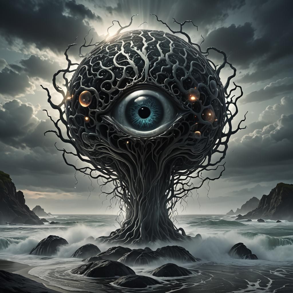 Dark Fantasy 3D Render of Optical Illusion