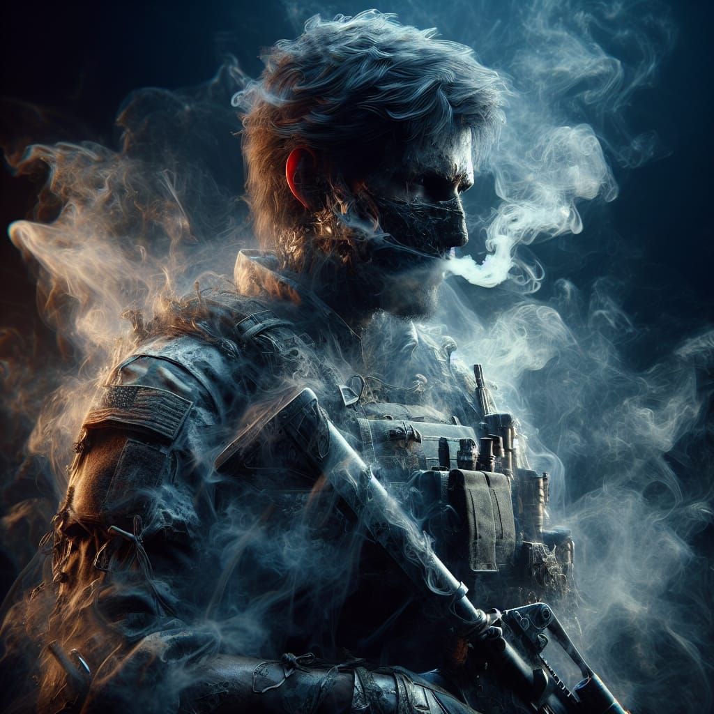 Intricately Rendered 3D Soldier with Dynamic Lighting