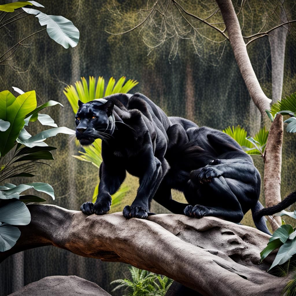 Big beautiful tough Black Panther up close