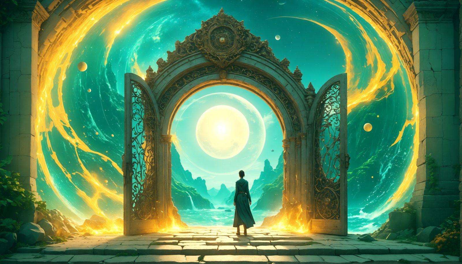 Abstract Gateways with Soft Colors and Textures