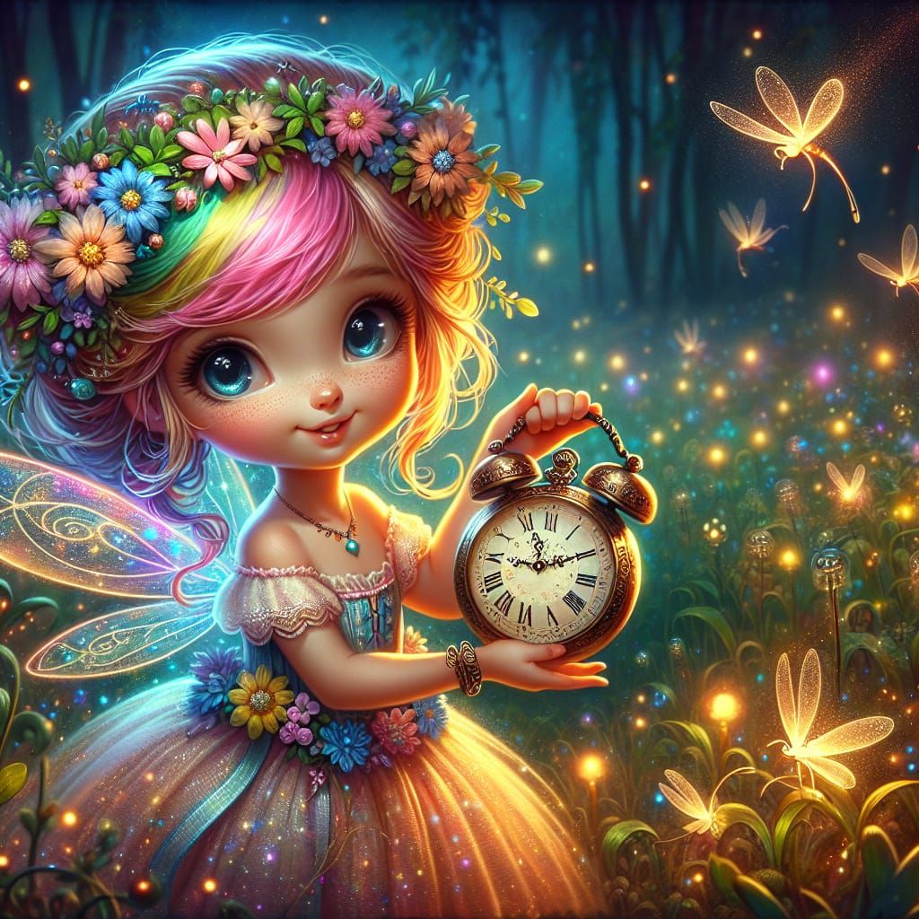 Enchanted Fairy in a Dreamy Meadow Scene