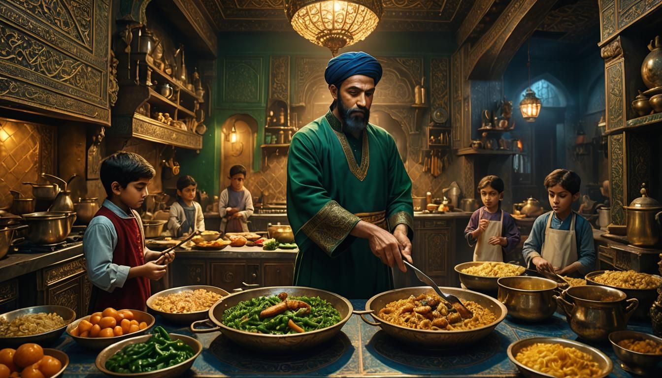 Ruler Cooking for Children in Fantasy Kitchen