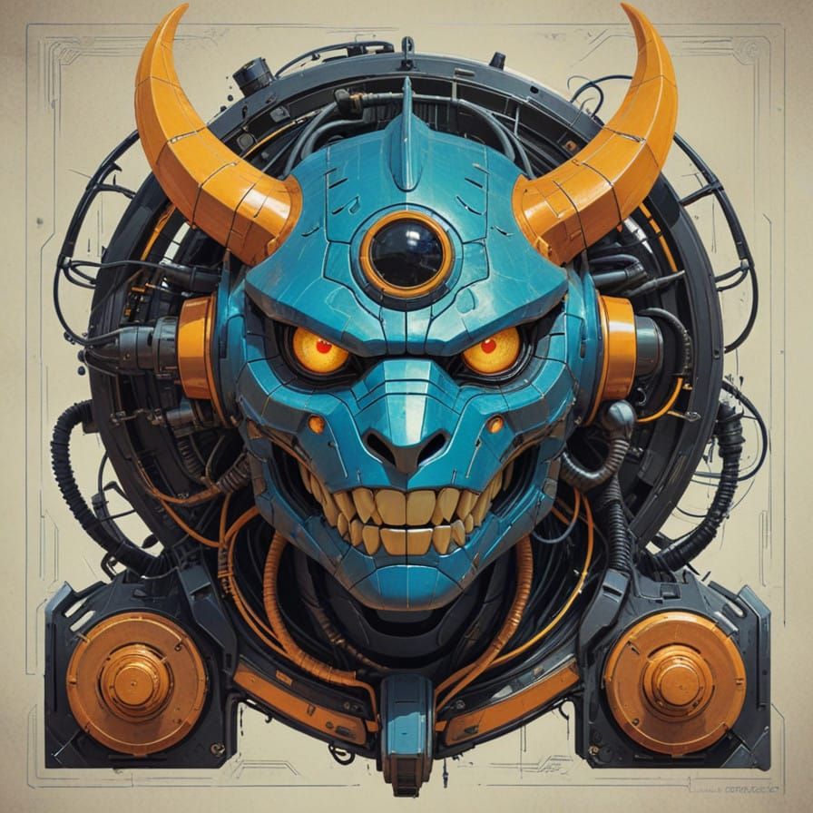 Cyberpunk Reptilian Pokémon with Glowing Yellow Eyes in Meta...