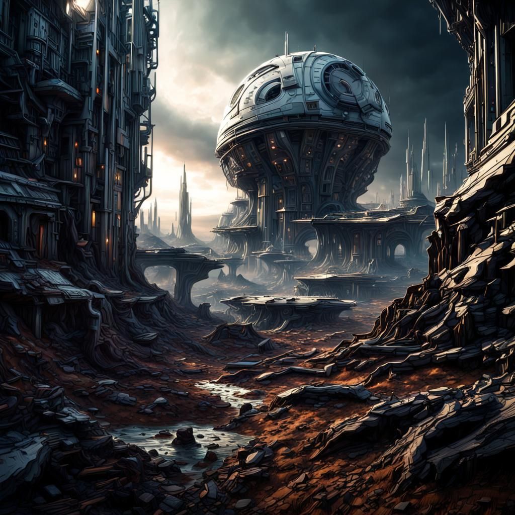 Hyperrealistic Sci-Fi Landscape in HDR