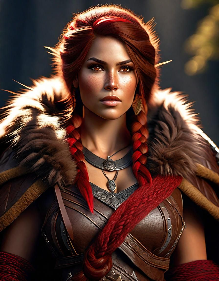 Fantasy Barbarian Portrait in Hyperrealistic Style