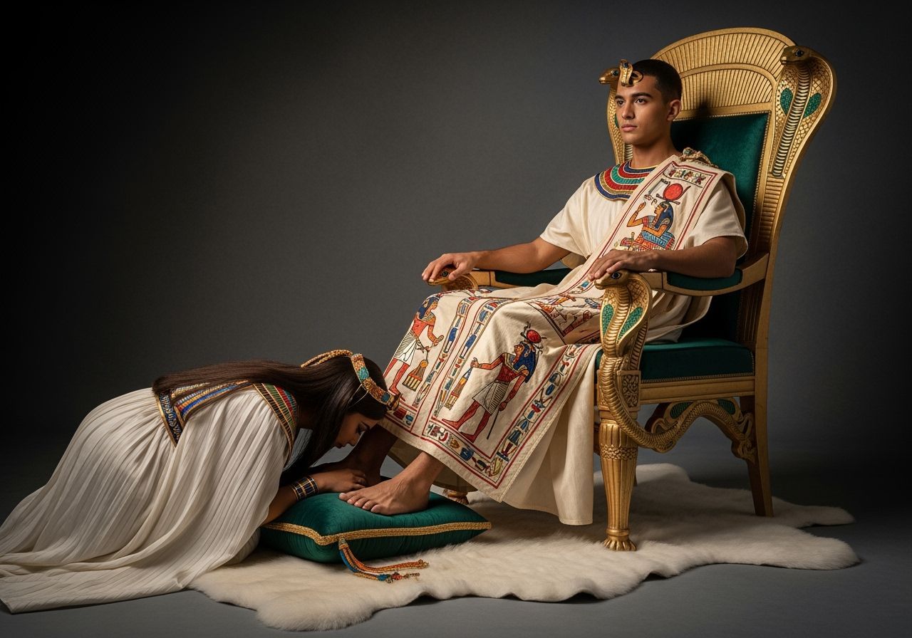 Regal Pharaoh on Emerald Throne, Professional Photography