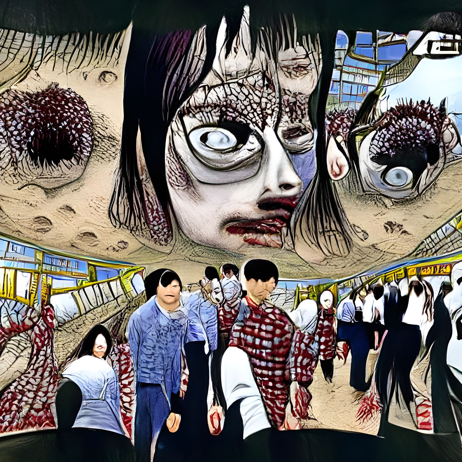 Intense Zombie Apocalypse Art by Junji Ito
