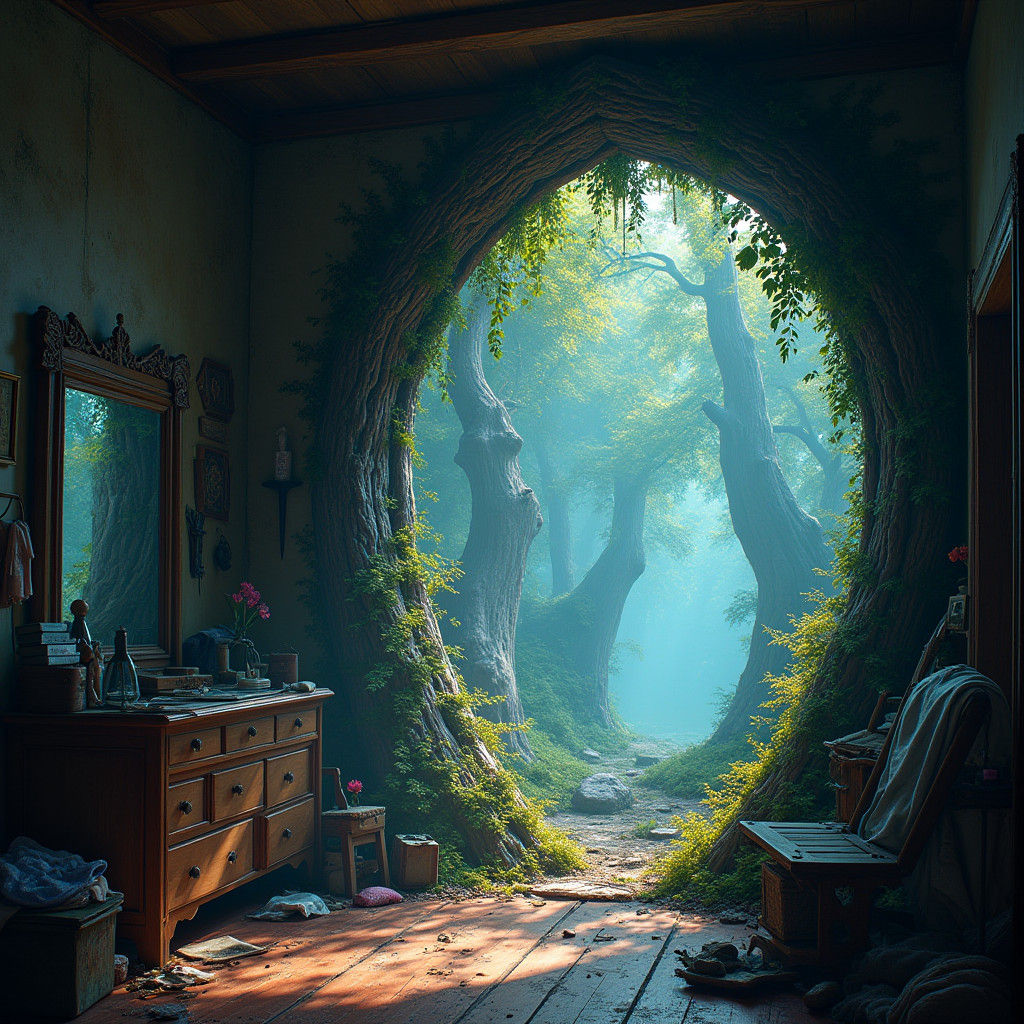 Ethereal Portal to Mythical Forest Concept Art