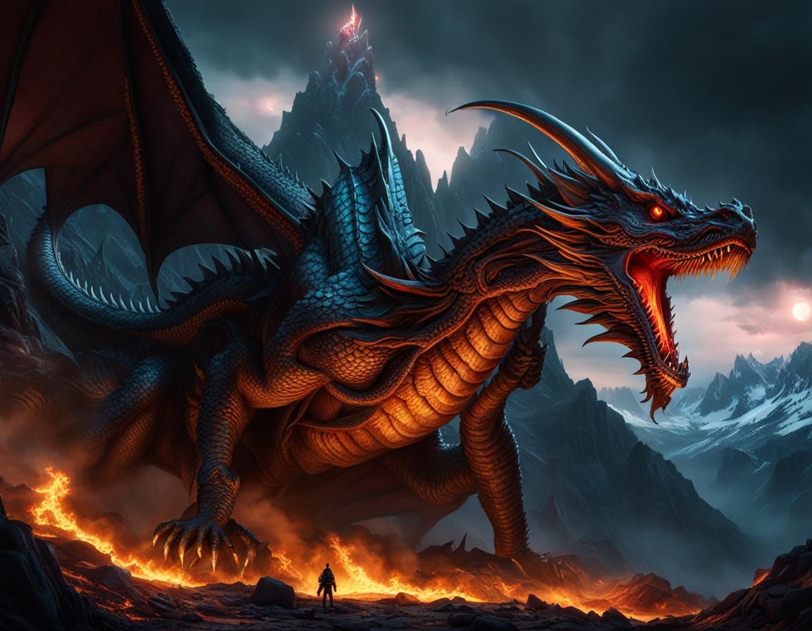 Fantasy Dragon in Lord of the Rings Style