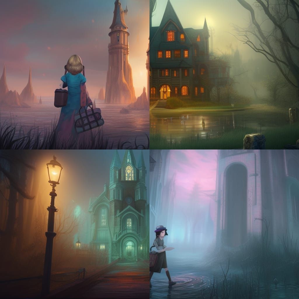 Marnie in Lovecraftian Style: Detailed Matte Painting