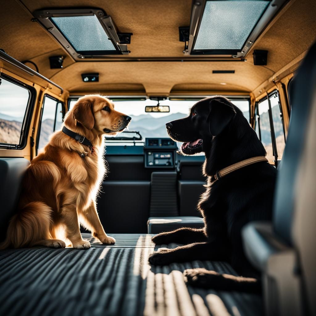 Dogs in a VW Van: Professional Photography