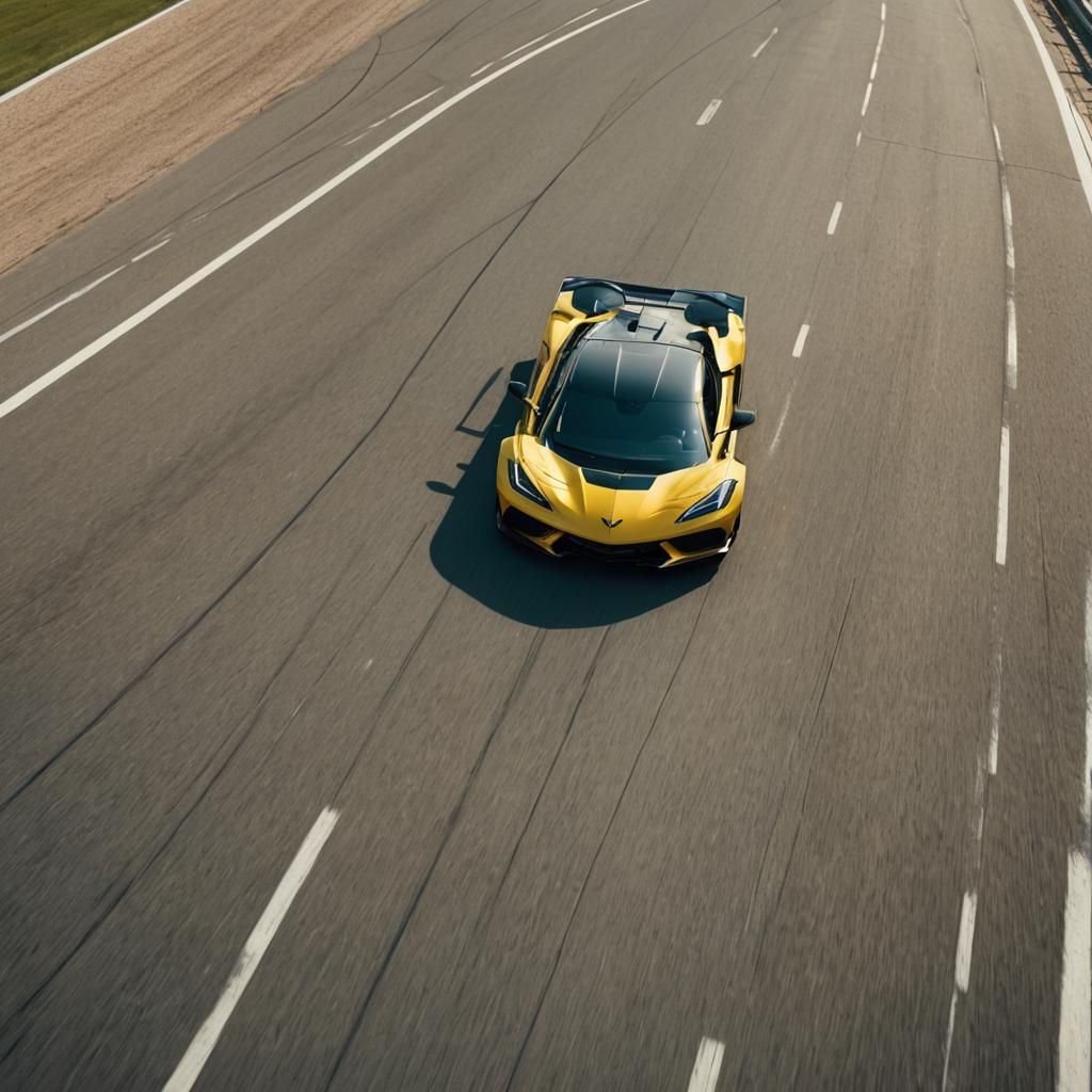 Corvette C8 on Racetrack: Dynamic Automotive Photography